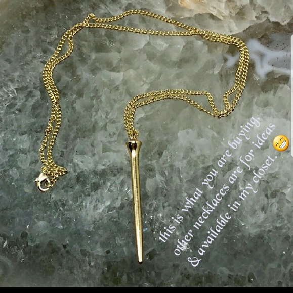 SPIKE 14K Gold layering minimalist necklace NWT - Picture 2 of 8